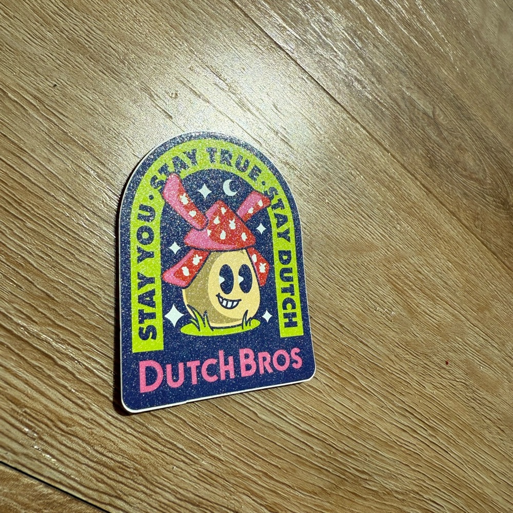 Dutch Bros Vibrant Mushroom Sticker